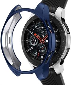 img 4 attached to 💙 NAHAI Тонкий чехол из ТПУ с покрытием для Samsung Galaxy Watch 46mm - Ударопрочный чехол с полным круговым защитным бампером, голубой, для смарт-часов Galaxy Watch 46mm.