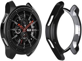 img 3 attached to 💙 NAHAI Тонкий чехол из ТПУ с покрытием для Samsung Galaxy Watch 46mm - Ударопрочный чехол с полным круговым защитным бампером, голубой, для смарт-часов Galaxy Watch 46mm.