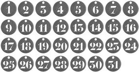 img 1 attached to 💯 Tim Holtz Idea-ology Metal Number Tokens - Pack of 31, 3/4 Inch Each, Antique Nickel Finish (TH93244)