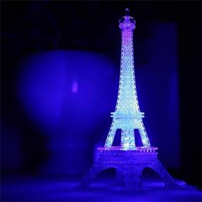 img 4 attached to 🗼 Eiffel Tower Nightlight: Stylish Parisian LED Lamp for Desk, Bedroom, or as 10-Inch Acrylic Cake Topper Decoration and Gift