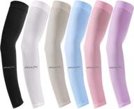 🌞 uv protection cooling arm sleeves - beister 6/3 pairs, long sunblock protective cycling arm cover for women and men logo