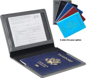 img 3 attached to Passport Vaccination Protector - Leather Travel Accessory for Passport Covers
