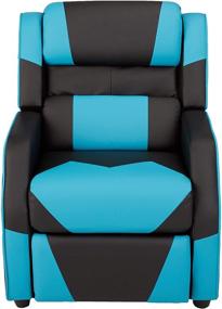 img 3 attached to 🎮 Amazon Basics Kids/Youth Gaming Recliner: Comfortable Black and Blue Chair for 3+ Age Group, with Headrest and Back Pillow