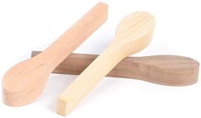 img 1 attached to Wood Carving Spoon Blank Craft Kit: 3Pcs for Whittler Starter Kids - Basswood, Walnut, Cherry