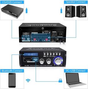 img 2 attached to 🔊 Enhance Your Home Theater Experience with the 180W Sunbuck AS-25BU Wireless Bluetooth Stereo Amplifier - Enjoy Dual Channel Sound Power, USB, SD Card, FM Radio, and Remote Control!