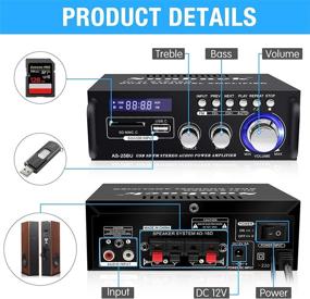 img 1 attached to 🔊 Enhance Your Home Theater Experience with the 180W Sunbuck AS-25BU Wireless Bluetooth Stereo Amplifier - Enjoy Dual Channel Sound Power, USB, SD Card, FM Radio, and Remote Control!