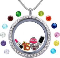 🎁 beffy girl's happy birthday and sweet sixteen floating living memory charms lockets necklace - perfect teen girl gift logo