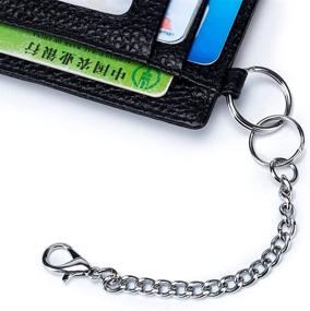 img 1 attached to 🔑 Minimalist Leather Keychain Wallets