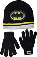 🦇 dc comics batman little boys winter set - beanie hat and gloves combo, 8 logo