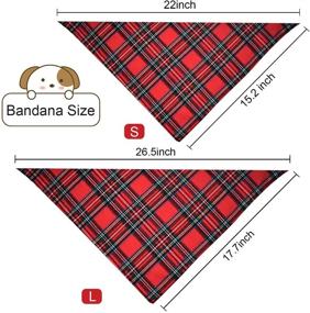 img 1 attached to 🐶 Malier Dog Bandana and Collar with Bow tie: Christmas Classic Plaid Scarf for Stylish Pets