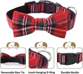 img 2 attached to 🐶 Malier Dog Bandana and Collar with Bow tie: Christmas Classic Plaid Scarf for Stylish Pets