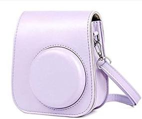 img 4 attached to 📸 Helio Vintage Protective Case for Fujifilm Instax Mini 11 Instant Camera - Lilac Purple, with Bag Pocket and Removable Shoulder Strap