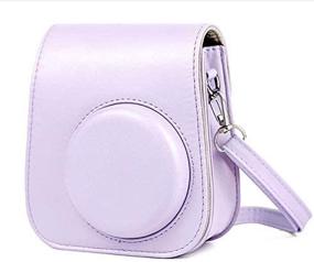 img 1 attached to 📸 Helio Vintage Protective Case for Fujifilm Instax Mini 11 Instant Camera - Lilac Purple, with Bag Pocket and Removable Shoulder Strap