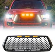 🚙 enhance your toyota tacoma 2016-2019 with our matte black toxicstorm mesh grille front grill: equipped with drl, turn signal lights, and 3 amber led lights logo