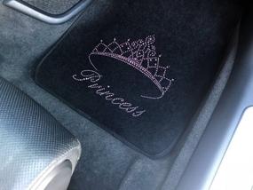 img 1 attached to 👑 CarsCover Pink Princess Crown Crystal Diamond Bling Rhinestone Studded Floor Mats for Car, SUV, Truck - Set of 4