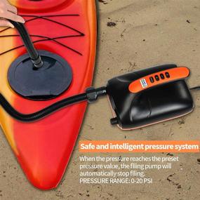 img 3 attached to 🔌 20PSI SUP Electric High Air Pump: Smart High Pressure Pump with Dual Stage & Auto-Off Function for Inflatables, Mattresses, Boats & Paddle Boards