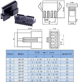 img 3 attached to Glarks 1940Pcs 2.5mm Pitch Male/Female Plug Housing and Pin Header Assortment Kit | Perfect Compatibility with JST-SM Connector | 2/3/4/5/6/7/8/9 Pin Male and Female Options Available