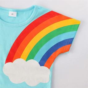 img 1 attached to 🌈 Adorable Rainbow T-Shirt Top and Elastic Shorts Pants Set for Toddler Boys and Girls - Summer 2Pcs Outfits