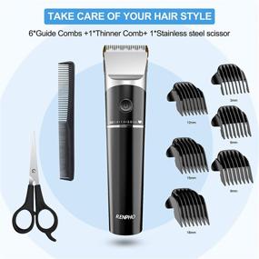 img 2 attached to 💇 Renpho Clippers for Men: 2-Speed Motor Cordless Hair Trimmers for Effortless Home Haircuts - Waterproof, Perfect Fathers Day Gift