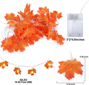 img 3 attached to 🍁 Enhance your holiday festivities with WNIPH Autumn Maple Leaves Light: 40 LED Leaf String Lights Battery Powered 19.7ft Fall Maple Leaf Fairy Lights – 2 Modes Waterproof Light for Halloween, Christmas Party, and Thanksgiving Decorations