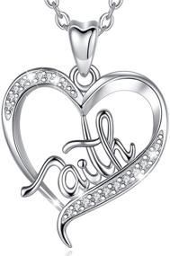 img 4 attached to 🧿 Sterling Silver Faith Necklace - Delicate Heart Jewelry for Women & Girls, 18 Inch Chain