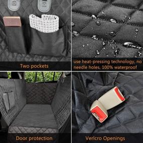 img 2 attached to 🐶 Vailge Waterproof Dog Car Seat Covers with Side Flaps - Black, Hammock Convertible: Ultimate Protection for Your Pet in the Back Seat