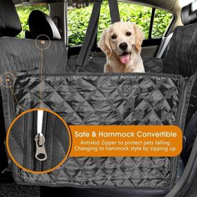 img 3 attached to 🐶 Vailge Waterproof Dog Car Seat Covers with Side Flaps - Black, Hammock Convertible: Ultimate Protection for Your Pet in the Back Seat