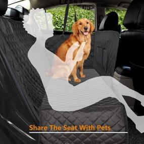 img 1 attached to 🐶 Vailge Waterproof Dog Car Seat Covers with Side Flaps - Black, Hammock Convertible: Ultimate Protection for Your Pet in the Back Seat