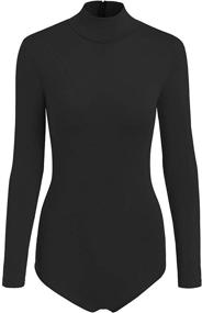 img 1 attached to 👕 Women's Turtleneck Spandex Long Sleeve Leotard by SUPRNOWA