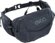 🎒 evoc hip pack – 3l hydration waist pack for biking, hiking, climbing, running – includes 1.5l bladder – black logo