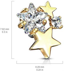 img 1 attached to 🌟 Shine Bright with our 14G CZ Cluster Stars Internally Threaded Dermal Anchor Top!