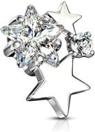 🌟 shine bright with our 14g cz cluster stars internally threaded dermal anchor top! logo