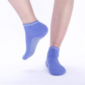 img 2 attached to 6 Pairs of Non-Slip Yoga Socks for Women, Size 5-7, Low Cut Ankle Socks with Grips for Pilates, Sports, Hospital, Pregnancy