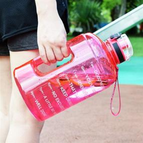 img 3 attached to QuiFit BPA-Free Motivational Gallon Water Bottle with Time Marker, Infuser, and Flip Top Leak-Proof Cap - Ideal for Fitness, Outdoor Sports Enthusiasts, and Reusable Hydration Jug