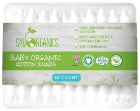 img 4 attached to 🌱 Organic Baby Cotton Swabs (60 ct.), Fragrance-Free & Chlorine-Free Kids Safety Swabs, 100% Biodegradable Gentle Baby Qtips, Cruelty-Free & Hypoallergenic Children Cotton Buds