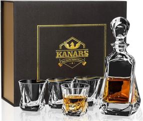 img 4 attached to 🥃 KANARS Crystal Whiskey Decanter Set with Tumblers