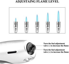 img 2 attached to 🕯️ Hocety Candle Lighter: Upgraded Butane Torch Lighter with 360° Rotation & Longer Flexible Neck - Windproof Outdoor Camping Lighter for Kitchen Cooking BBQ Fireworks (Silver)