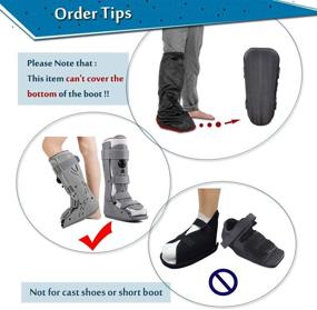 img 1 attached to 👞 Orthopedic Air Walker Boot Cover - Waterproof Black Cast Cover for Ankle Fracture, Rain, Winter & Snow - Tall Boot Protector for Men and Women - Reusable Accessories