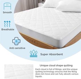 img 2 attached to 🛏️ Beclecor Waterproof Mattress Pad Cover: Quilted Protector with Super Absorption and Breathable Design - Twin XL