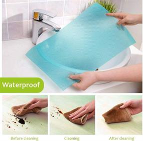 img 1 attached to 🛍️ Dulcii 12Pcs Refrigerator Mats: Waterproof Non-Slip EVA Liner Pads for Drawers, Shelves, Cabinets, Storage, Kitchen, and Placemats