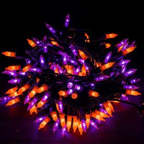 img 1 attached to Spooky Ambiance: FUNPENY 200 LED Halloween Mini String Lights, 66 FT 8 Modes Waterproof Fairy Lights in Purple and Orange - Perfect Party Decor!