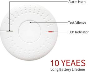 img 2 attached to 🔋 10 Year Lithium Battery-Operated 2 Pack Photoelectric Smoke and Carbon Monoxide Detector with Sealed Smoke Alarm