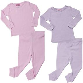 img 4 attached to 🏻 Stay Warm in Style: Sweet & Sassy Infant & Toddler Girls' 4-Piece Thermal Underwear Set