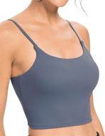 🏋️ womens longline medium support padded sports bra - yoga, workout, running, fitness tank top by oyioyiyo logo