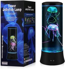 img 4 attached to 🌊 MELOKI Jellyfish Lava Lamp - LED Night Light with 7 Color Changing - Home Office Trippy Room Decor Gift for Adults, Teens, Kids - Ideal for Birthdays, Christmas, New Year