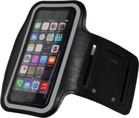 img 3 attached to 📱 i2 Gear Cell Phone Armband Case for iPhone SE, 5, 5S, 5C, 4S, 4 & iPod - Running Phone Holder with Adjustable Arm Strap and Key Pocket (Black)