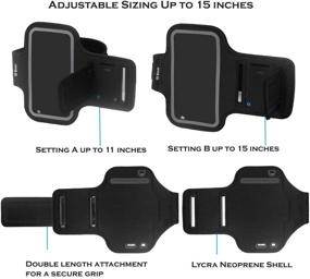 img 2 attached to 📱 i2 Gear Cell Phone Armband Case for iPhone SE, 5, 5S, 5C, 4S, 4 & iPod - Running Phone Holder with Adjustable Arm Strap and Key Pocket (Black)