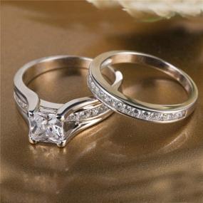 img 2 attached to Sterling Zirconia Princess Wedding Engagement