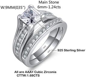 img 3 attached to Sterling Zirconia Princess Wedding Engagement
