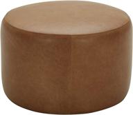 🪑 rivet tompkins contemporary foam-padded leather ottoman - luxurious cognac finish for chic home décor logo